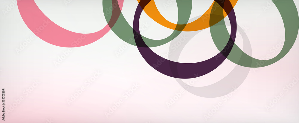 Obraz premium Ring geometric shapes, o letter repetition wallpaper. Abstract background for business or technology presentations, internet posters or web brochure covers