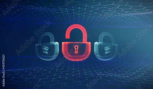 Coputer internet cyber security background. Cyber crime vector illustration. digital lock vector illustration EPS 10.