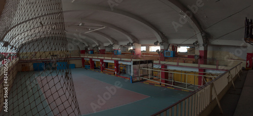 An old abandoned sports hall in the center of Warsaw 