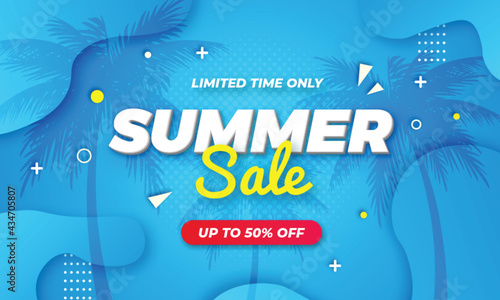 Blue Gradient End of Summer Sale Banner Design