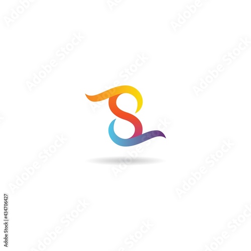 number 8 with s letter logo design icon template