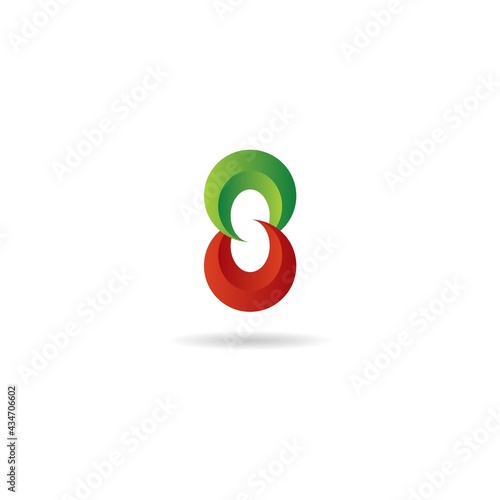 number 8 logo design icon template