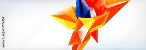 Vector 3d triangles and pyramids abstract background for business or technology presentations, internet posters or web brochure covers