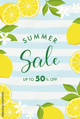 vector background with lemons for banners, cards, flyers, social media wallpapers, etc.