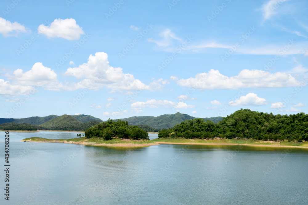 Beautiful scenery of Kaeng Krachan Reservoir, Petchaburi, Thailand