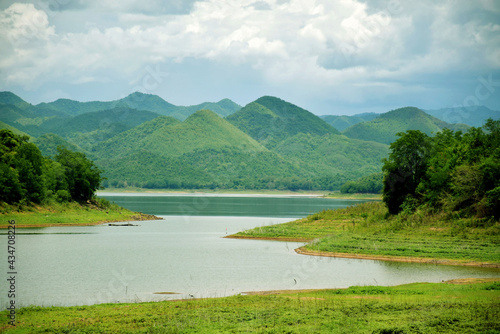Beautiful scenery of Kaeng Krachan Reservoir, Petchaburi, Thailand photo