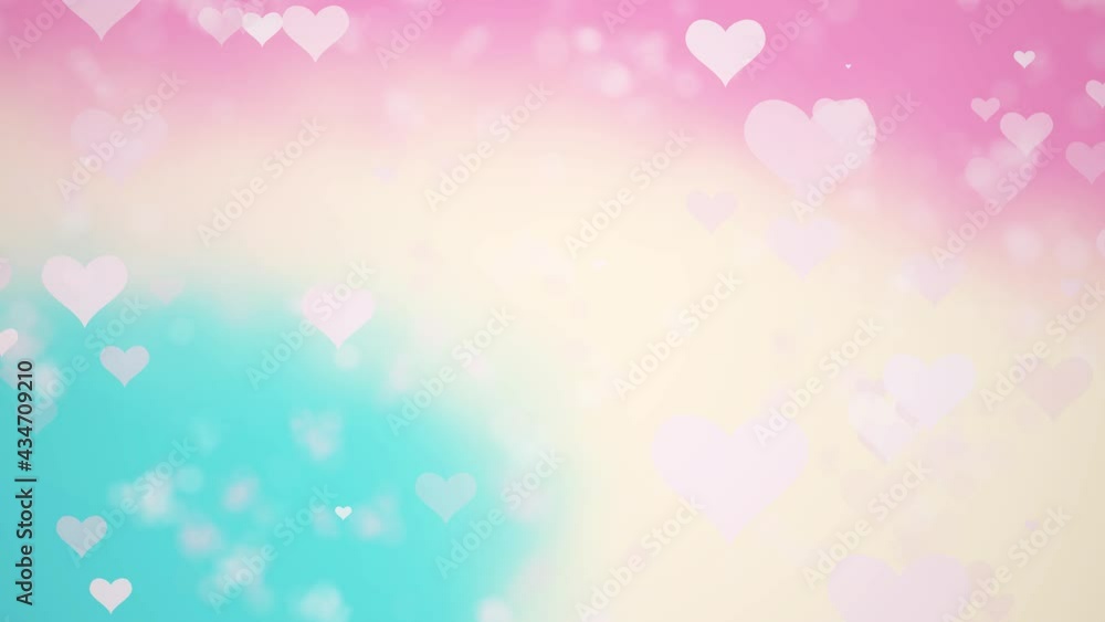Heart shapes falling on a colors background. Simple Happy Valentine's day animation Heart shapes falling on a colors background. Simple Happy Valentine's day animation