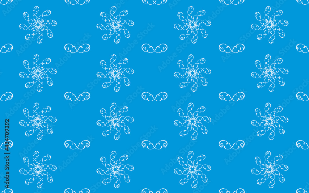White pattern on blue background, abstract pattern design, modern contemporary style for fabric and other patterns. White pattern on blue background, abstract pattern design, modern contemporary style for fabric and other patterns.