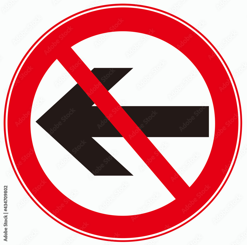 A sign that means : don't go in that direction . Don't go straight . A sign that means : don't go in that direction . Don't go straight .