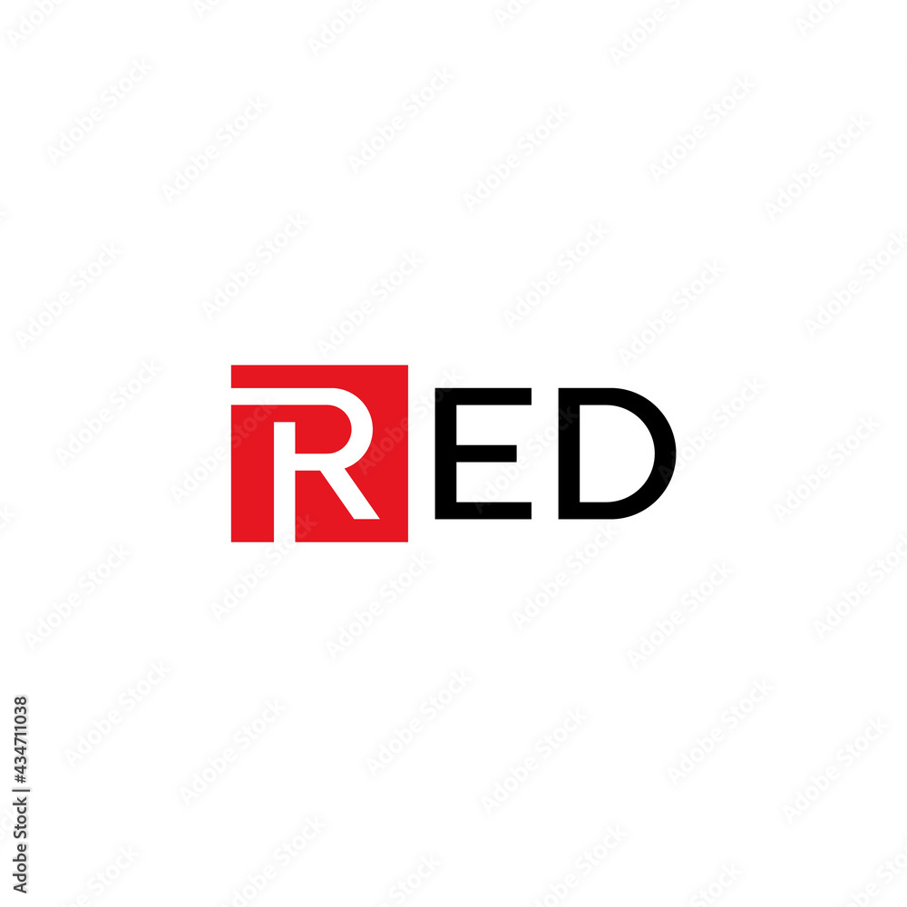 Red lettering, company logo design. Red lettering, company logo design.