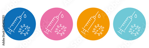 Medicine vaccine sign. Medical syringe icon. set vaccination vaccinated