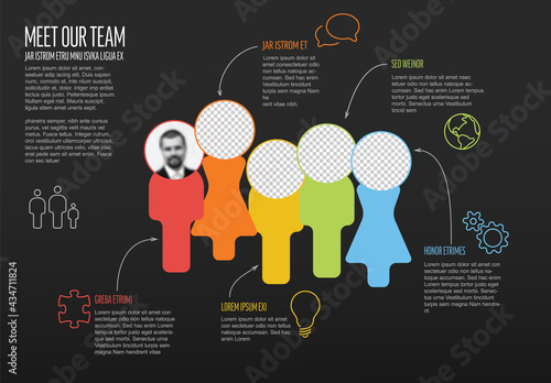 Company team presentation template with profile photos