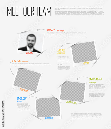 Company team presentation template with photos
