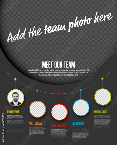 Our company team presentation template with big team photo