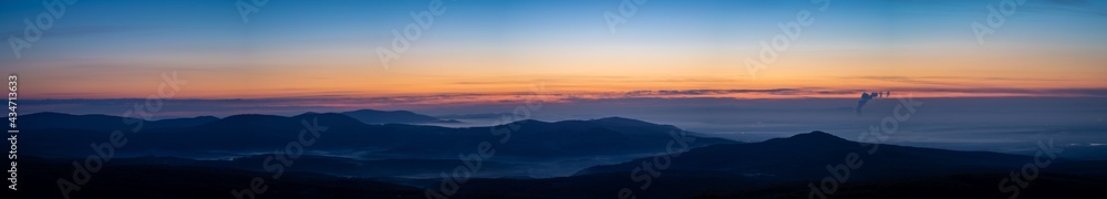 sunrise panorama over the mountains