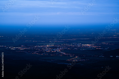 before sunrise night view of the city