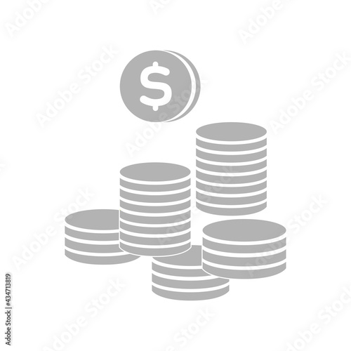 Coin stack icon on white background, vector illustration