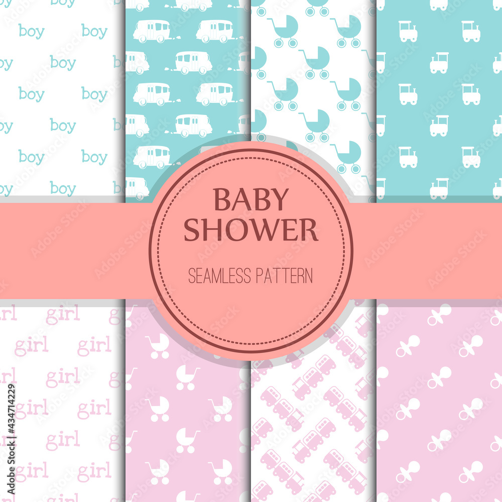 Baby shower toys seamless pattern background vector cute wallpaper scrapbook newborn textile paper illustration. Baby shower toys seamless pattern background vector cute wallpaper scrapbook newborn textile paper illustration.