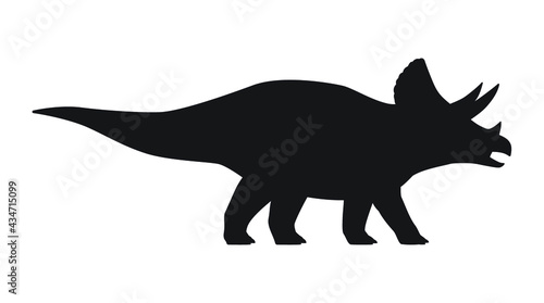 Triceratops silhouette icon sign  Dinosaurs symbol design   Isolated on white background  Vector illustration