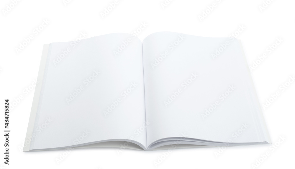 Open blank paper brochure isolated on white. Mockup for design Open blank paper brochure isolated on white. Mockup for design