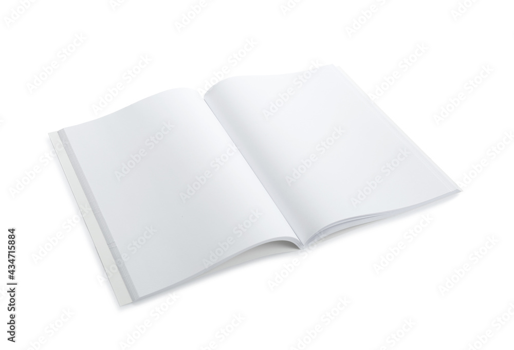 Open blank paper brochure isolated on white. Mockup for design Open blank paper brochure isolated on white. Mockup for design