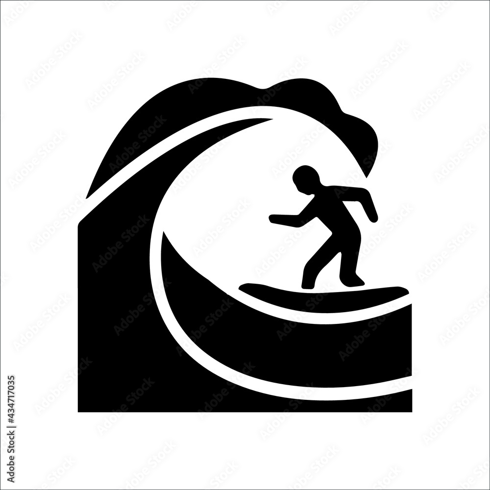 Surfing icon beach travel holiday