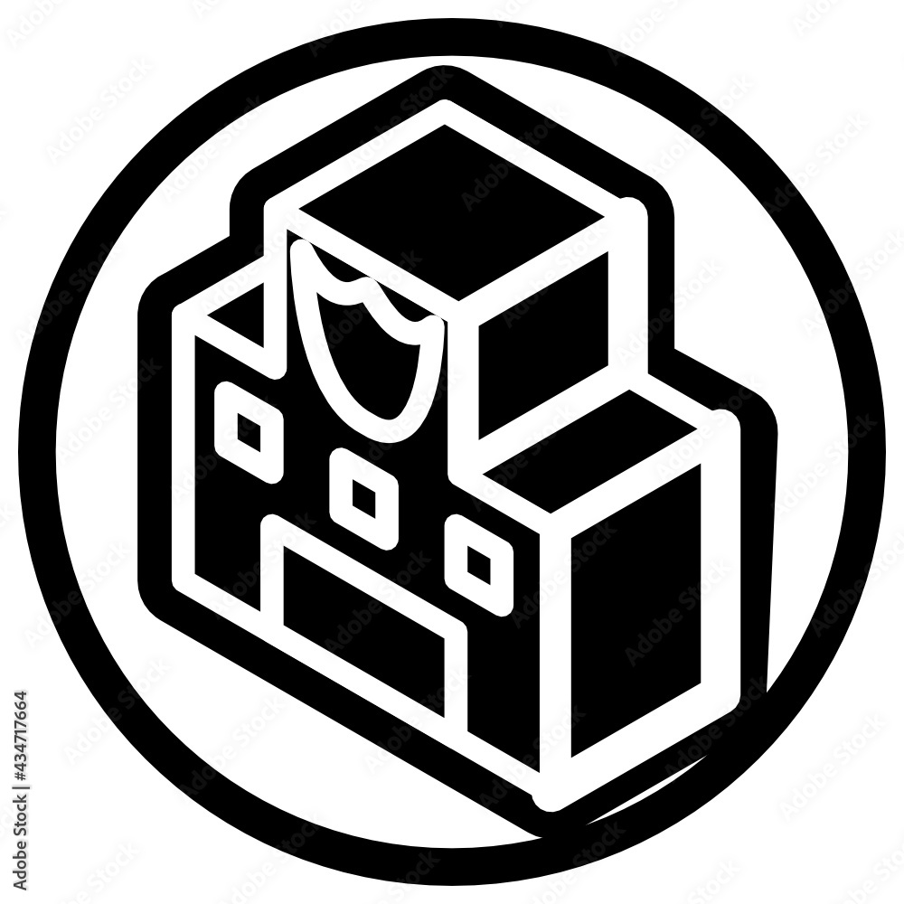 Police station icon in isometric flat design 01 Police station icon in isometric flat design 01