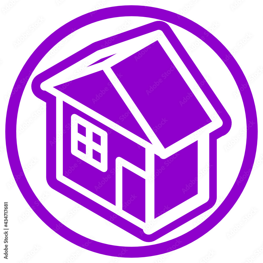 Standard house icon in isometric flat design 04 Standard house icon in isometric flat design 04