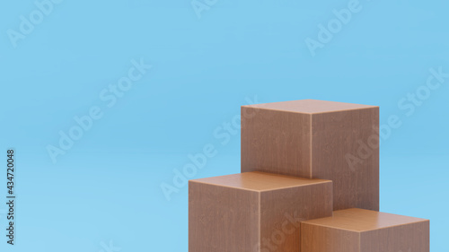 3D rendering abstract illustration. Mock up geometric shape podium for product design. 