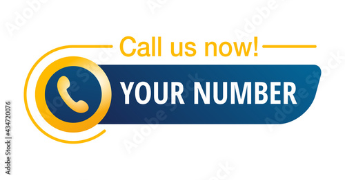 Call us Now blue and yellow web button