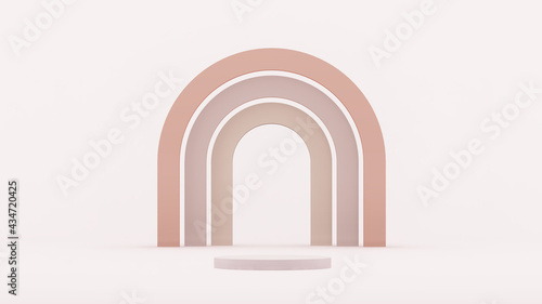 3D rendering abstract illustration. Mock up geometric shape podium for product design. 
