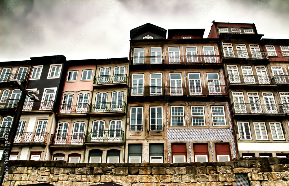 Old colorful houses and beautiful streets of Oporto