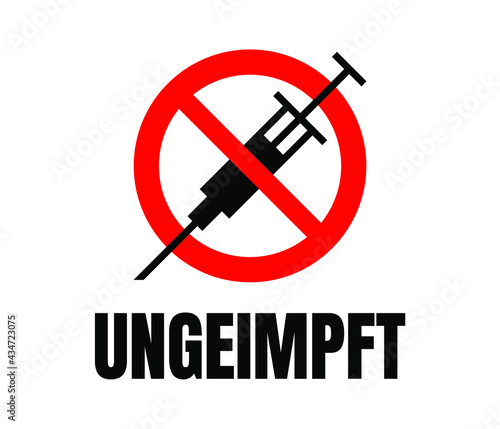 Ungeimpft Vector Illustration Warning Sign