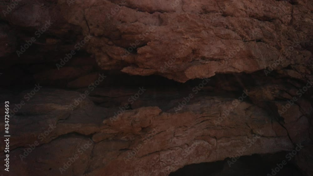 Sedimentary Rock Cliff, Limestone Natural Structure on the Coast, Bugibba Bay, Malta. High quality 4k footage Sedimentary Rock Cliff, Limestone Natural Structure on the Coast, Bugibba Bay, Malta. High quality 4k footage