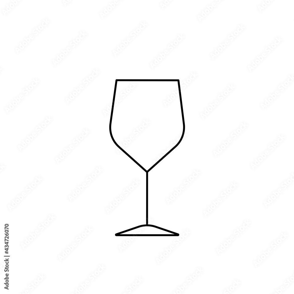 Wine glass minimal style icon on white background. Vector illustration in flat cartoon design. Wine glass minimal style icon on white background. Vector illustration in flat cartoon design.