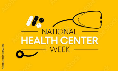 National health Center week is observed every year during August, to raise awareness about the mission and accomplishments of America's health centers over the past five decades. Vector illustration.