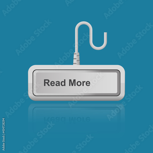 Read more button,Read more keyboard key isolated on background vector illustration.
