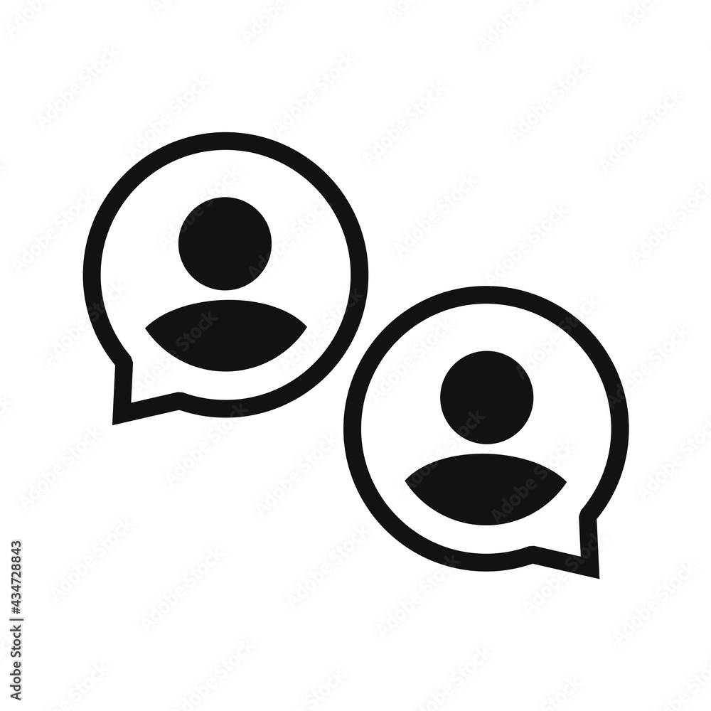 Avatar in the speech bubble. Chat speak. Communication concept. Illustration vector Avatar in the speech bubble. Chat speak. Communication concept. Illustration vector