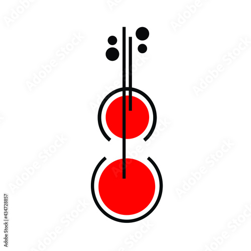 Red electric guitar, classic. Realistic 3D image. Vector detailed illustration isolated on a white background.