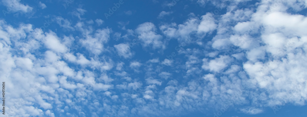 banner with blue sky with white clouds. Spindrift clouds. banner with blue sky with white clouds. Spindrift clouds.