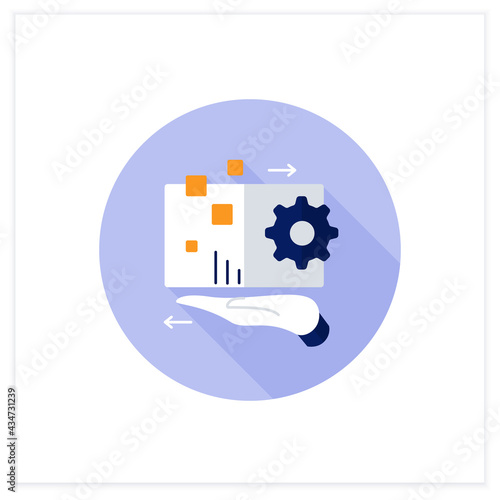 Digital asset management flat icon. Electronic media content management. Digital accounts. Business concept. Vector illustration