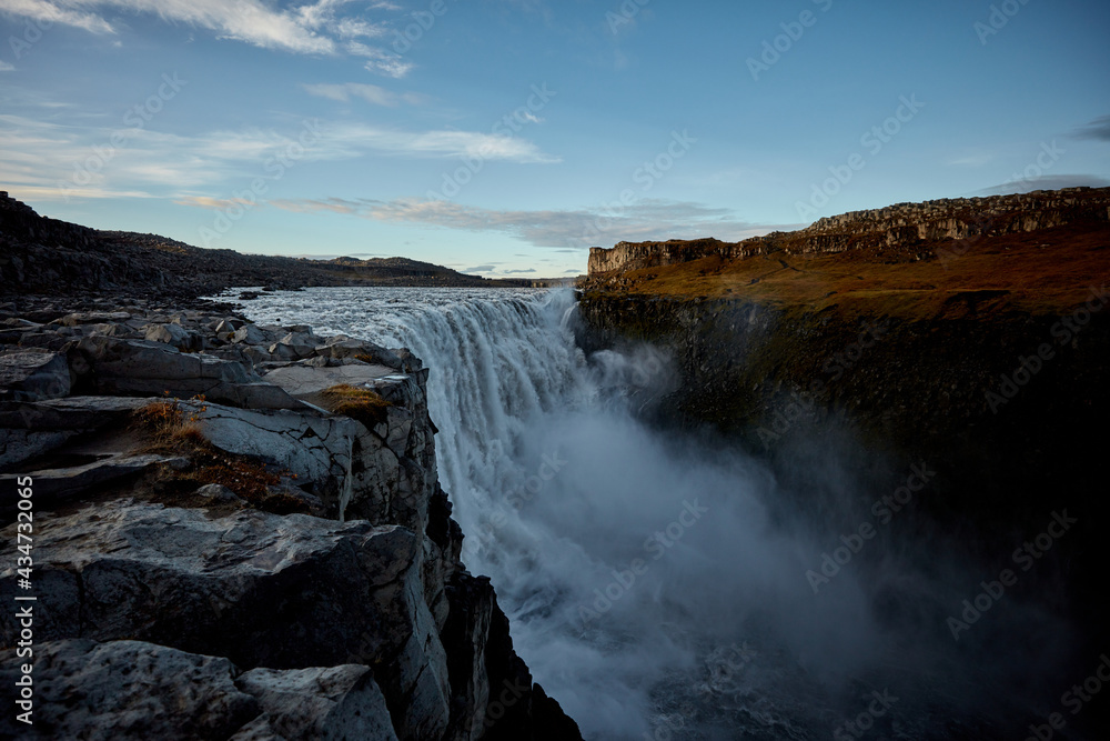 Dettifoss waterfall Iceland the most powerful waterfall in Europe Dettifoss waterfall Iceland the most powerful waterfall in Europe