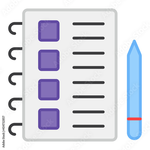 A flat design, icon of checklist