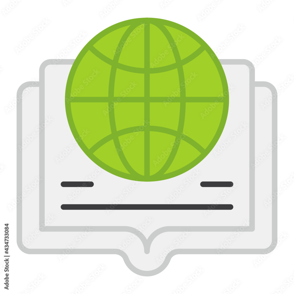 A flat design, icon of global education A flat design, icon of global education