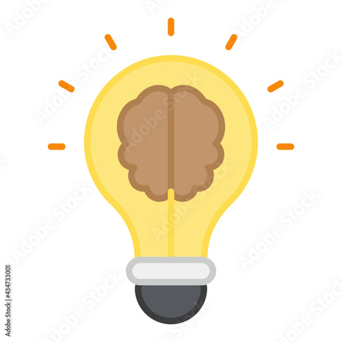 A flat design, icon of brainstorming