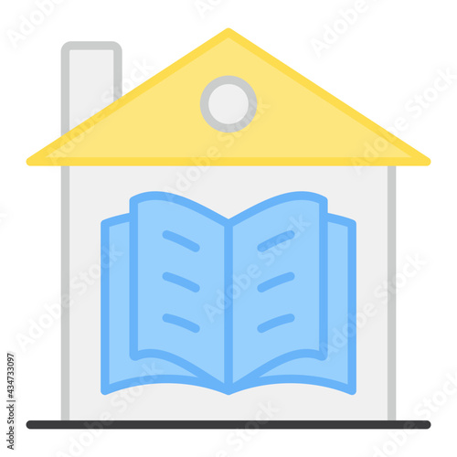A flat design, icon of home education