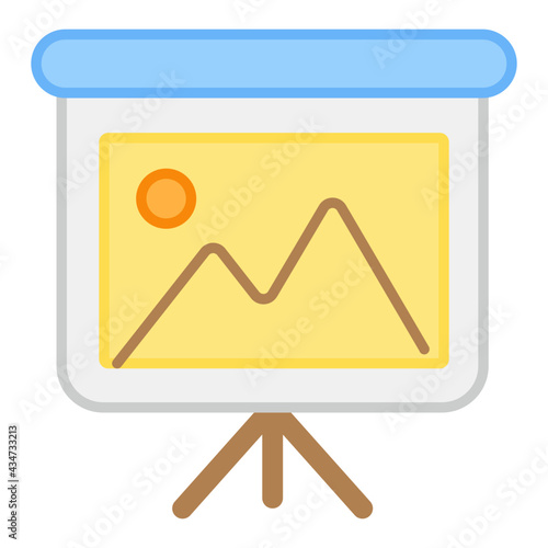 A flat design, icon of landscape