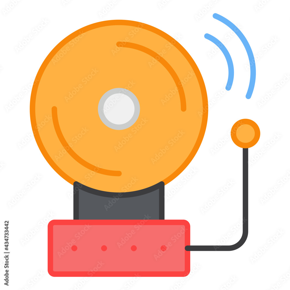 A flat design, icon of school bell A flat design, icon of school bell