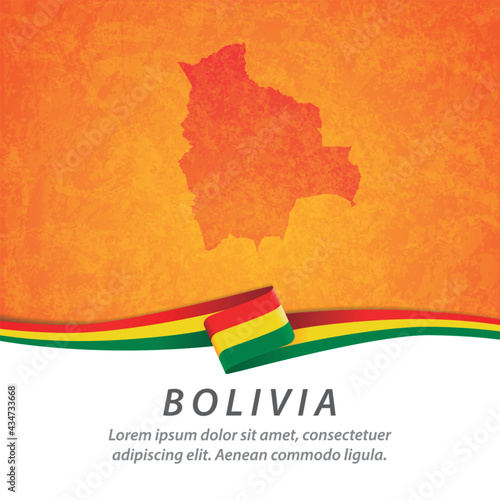 Bolivia flag with map