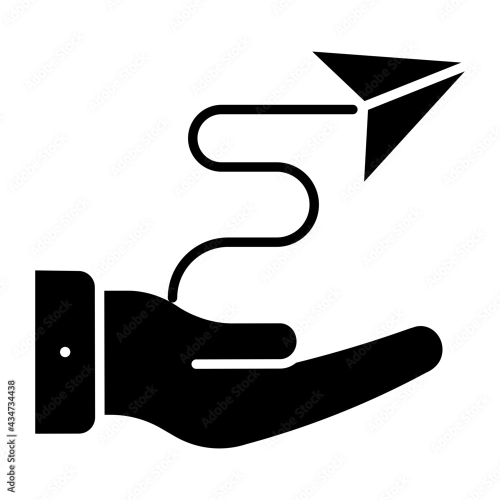 A glyph design, icon of send message A glyph design, icon of send message